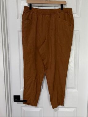 Old Navy Women's Rust Brown Elastic-Waist Trousers